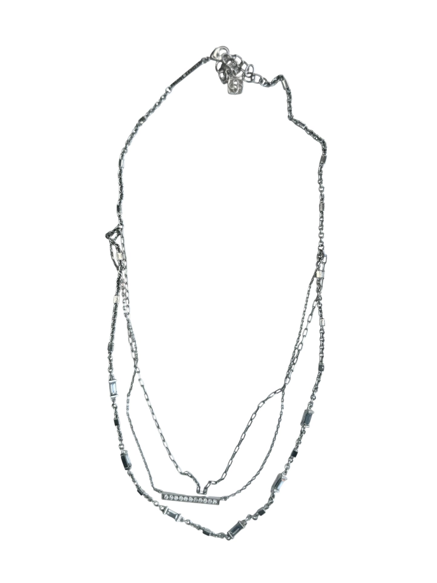 SILVER KENDRA SCOTT MULTI LAYER NECKLACE
