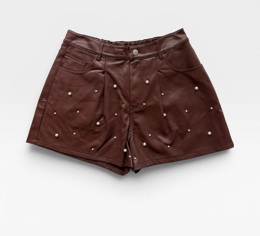 PEACH LOVE BROWN SHORTS L