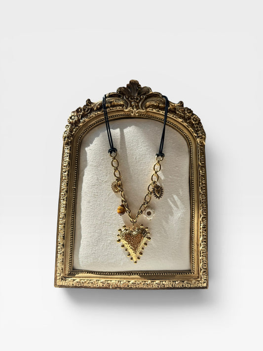 18K GOLD CHARM HEART NECKLACE