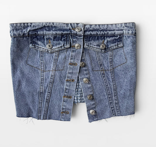 DENIM BUCKET LIST TOP (NWT) SMALL