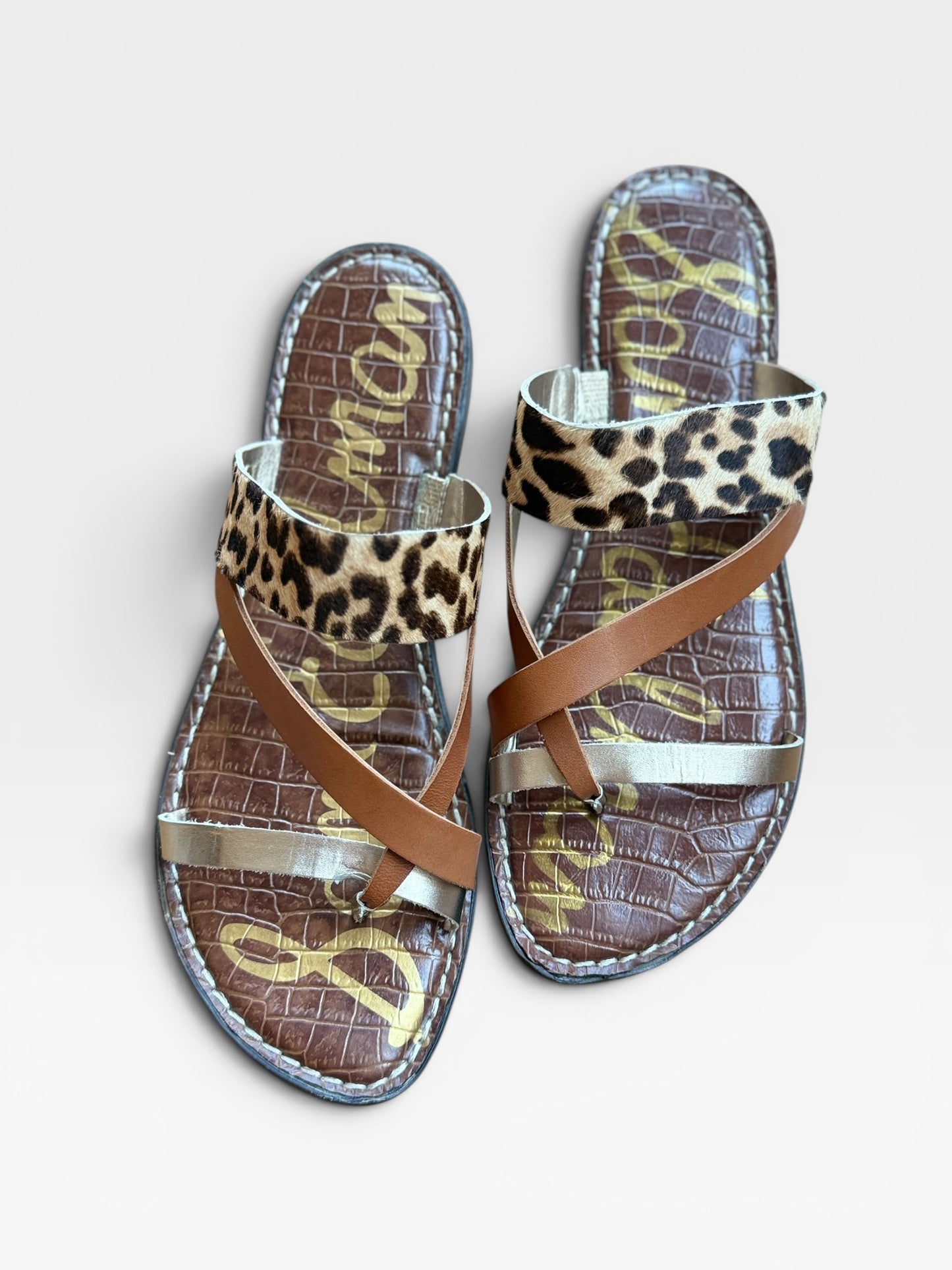 TAN/CHEETAH SAM EDDLEMAN SANDALS 9