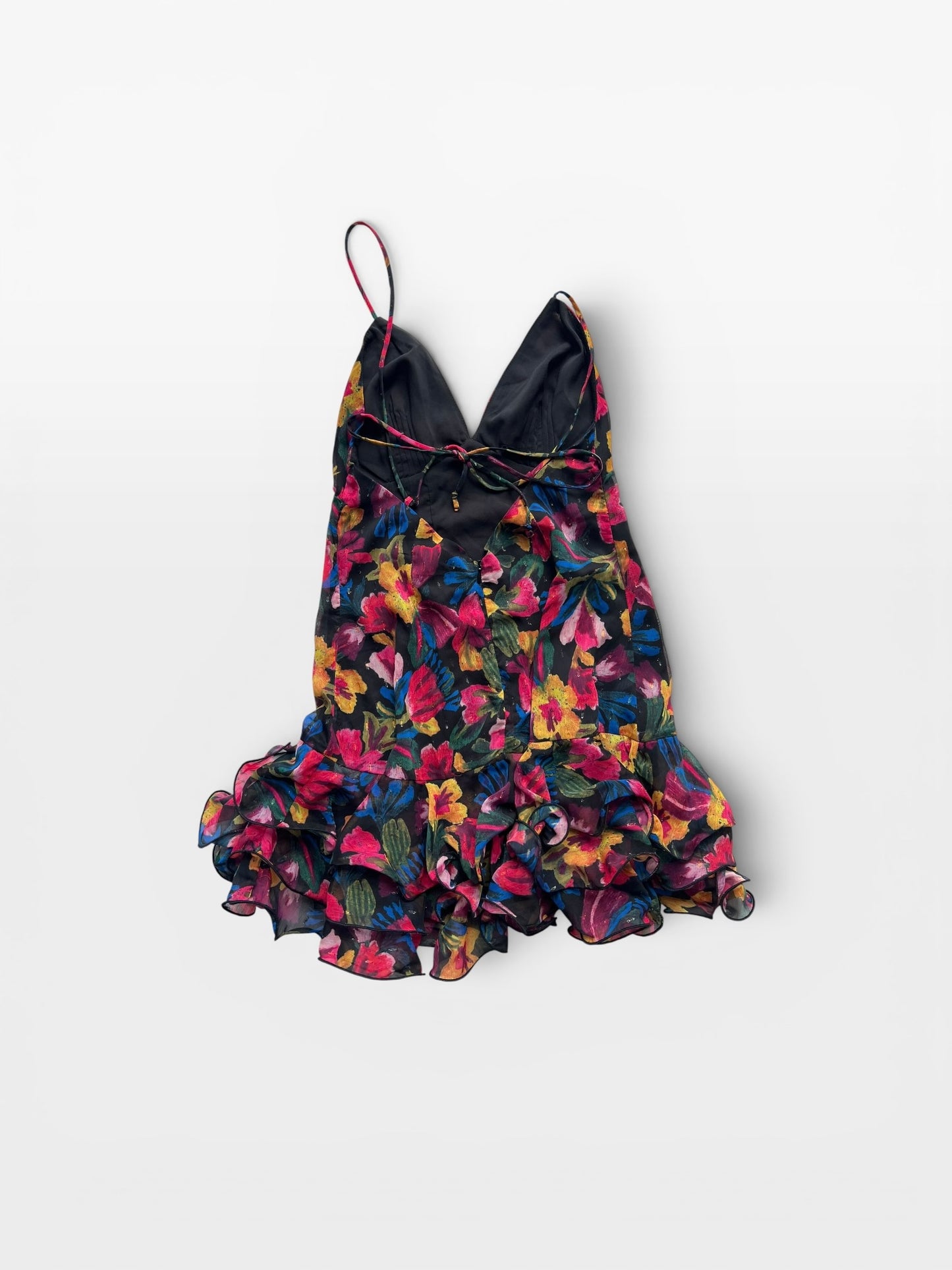 FLORAL OLIVIACEOUS DRESS M