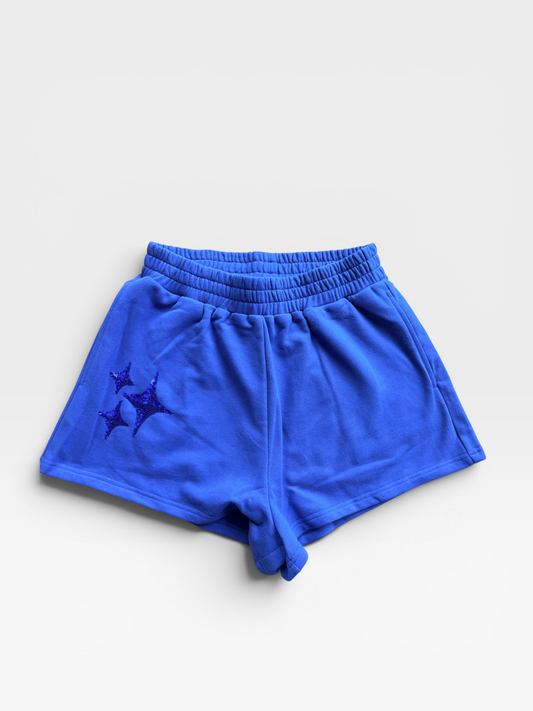 BLUE ROYAL BLUE QUEEN OF SPARKLES SHORTS (ORG. $92) M