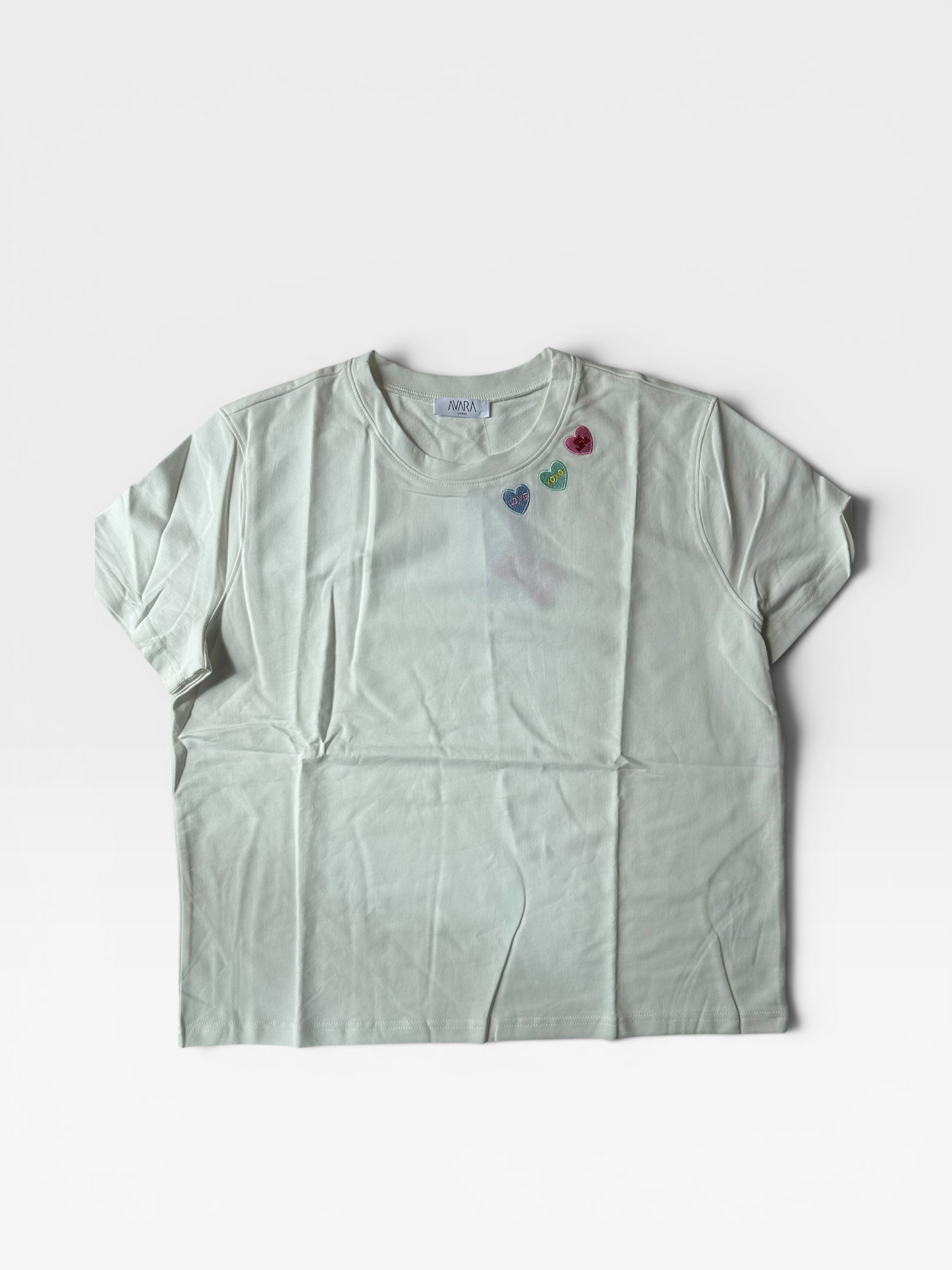 WHITE AVARA VALENTINES DAY TEE (NWT) L