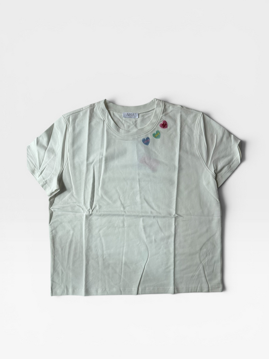 WHITE AVARA VALENTINES DAY TEE (NWT) L