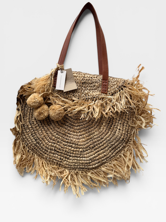 TAN ANTHROPOLGIE PALM SPRINGS CIRCLE BAG (NWT)