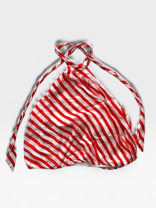 RED/WHITE MAEVE HALTER TOP XL