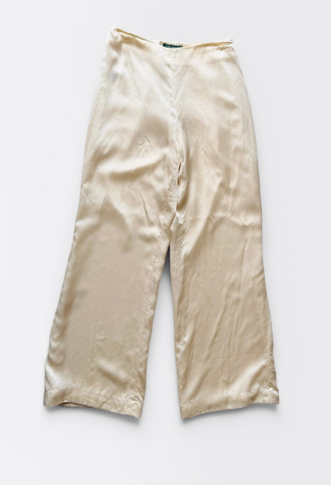 BUTTER YELLOW 100% SILK RALPH LAUREN PANTS 2P