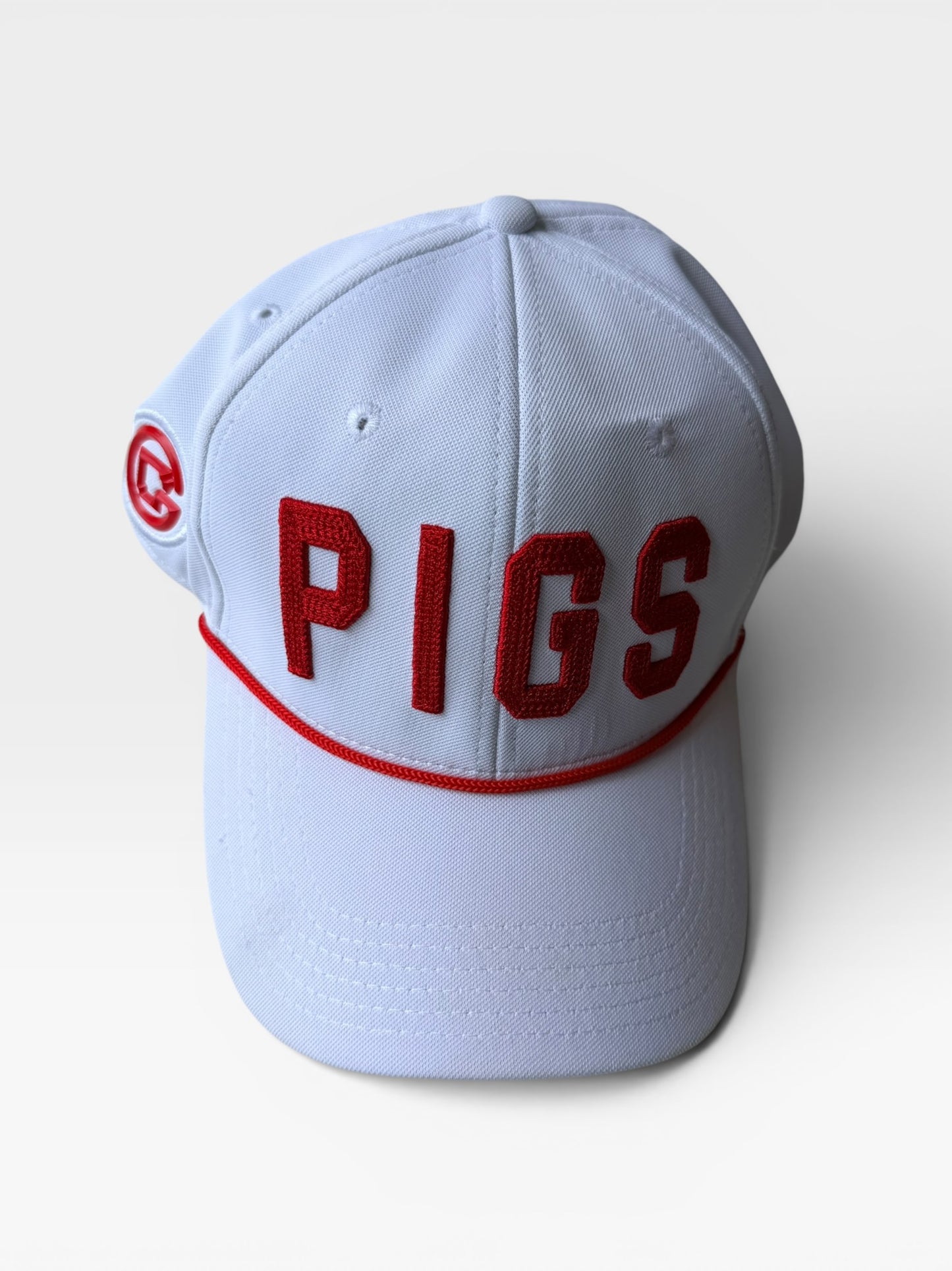 WHITE "PIGS" HAT