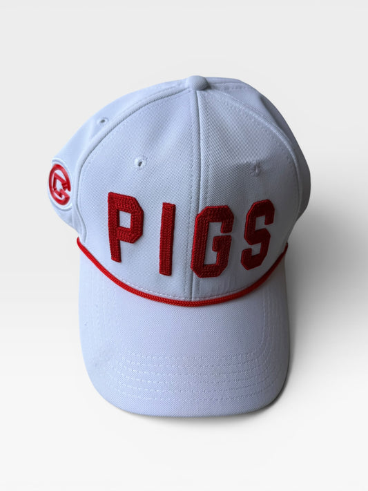 WHITE "PIGS" HAT