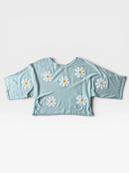 TEAL BIBI FLOWER TOP XL