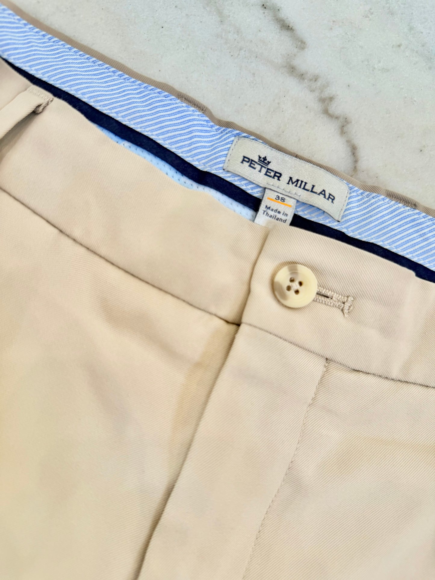 TAN PETER MILLAR SHORTS 38 (ORG$128)