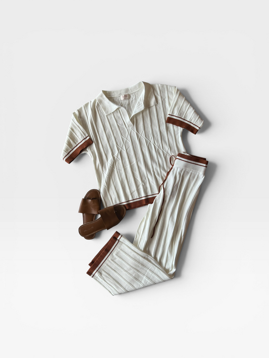 WHITE/BROWN SET (NWT) S
