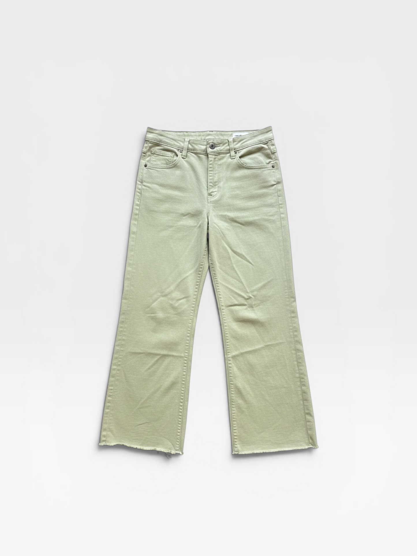 SAGE GREEN AG “SAIGE” WIDE-LEG CROP JEANS 26