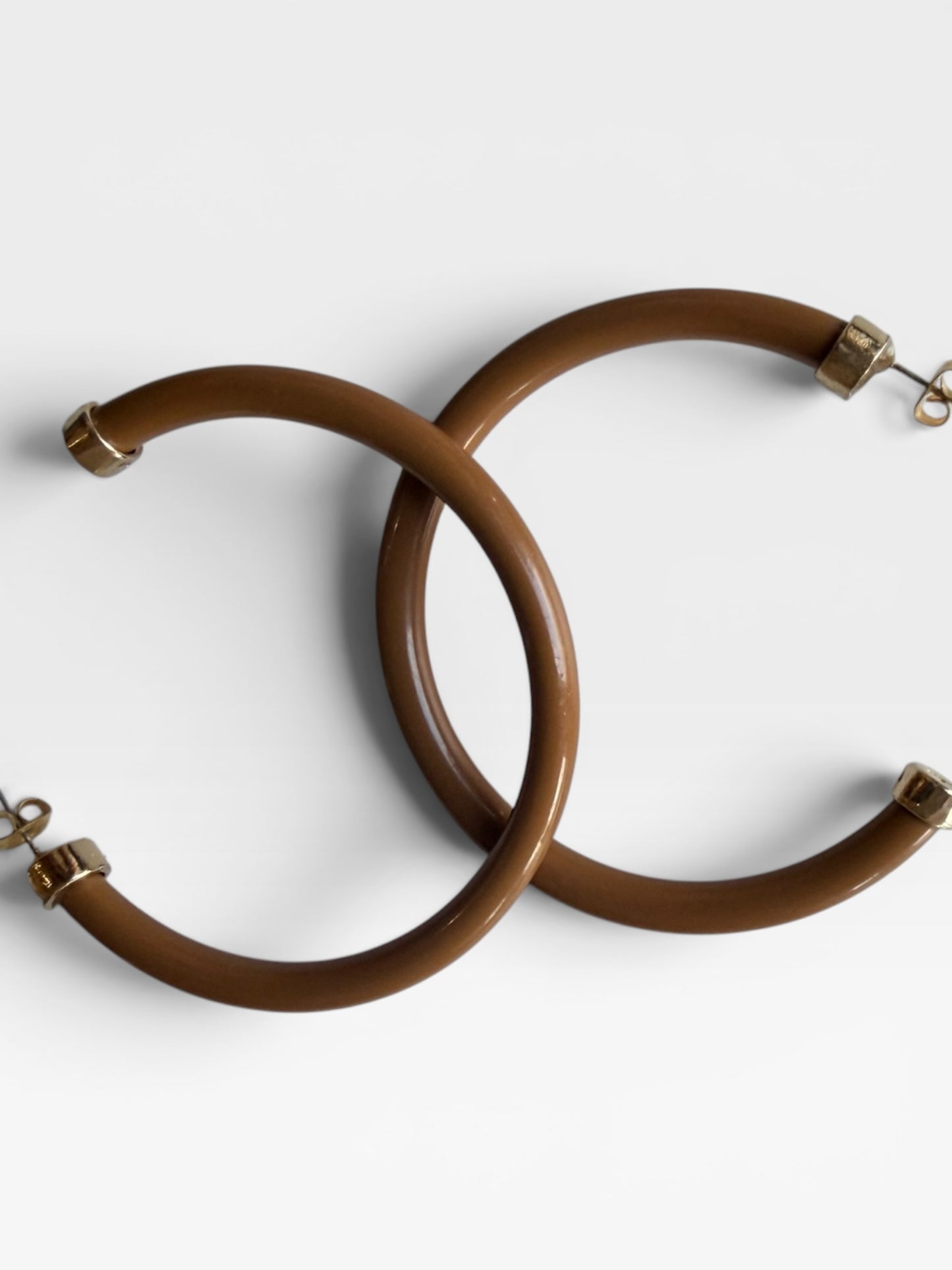 BROWN "HOOHOOPS" EARRINGS (ORG. $38)
