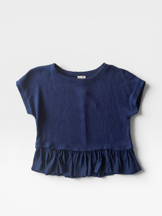 NAVY PILCRO TOP (NWT $68) M