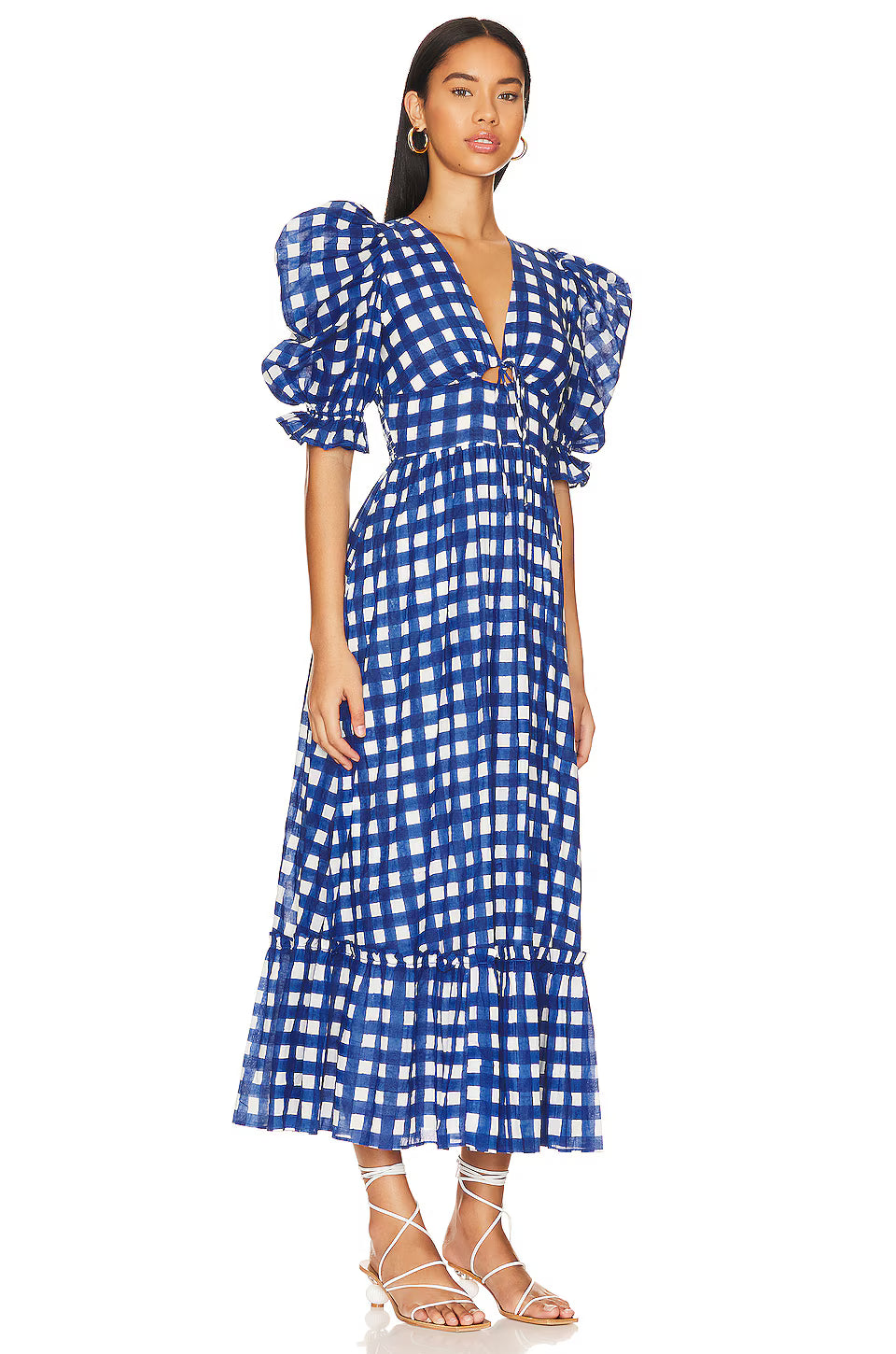 BLUE & WHITE CLEOBELLA MORNIA ANKLE DRESS (ORG. $278)  XS