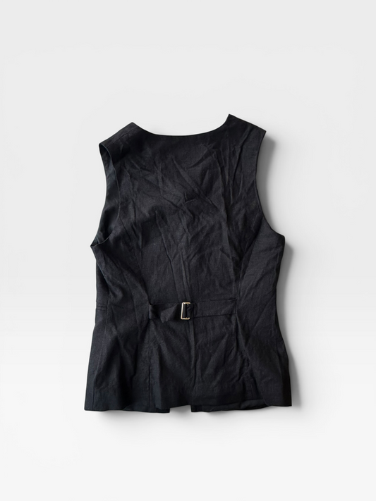 BLACK JOIE LINEN-BLEND VEST 8