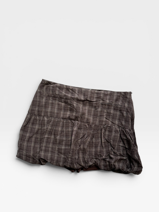 BROWN PLAID PRETTY GARBAGE SKORT S