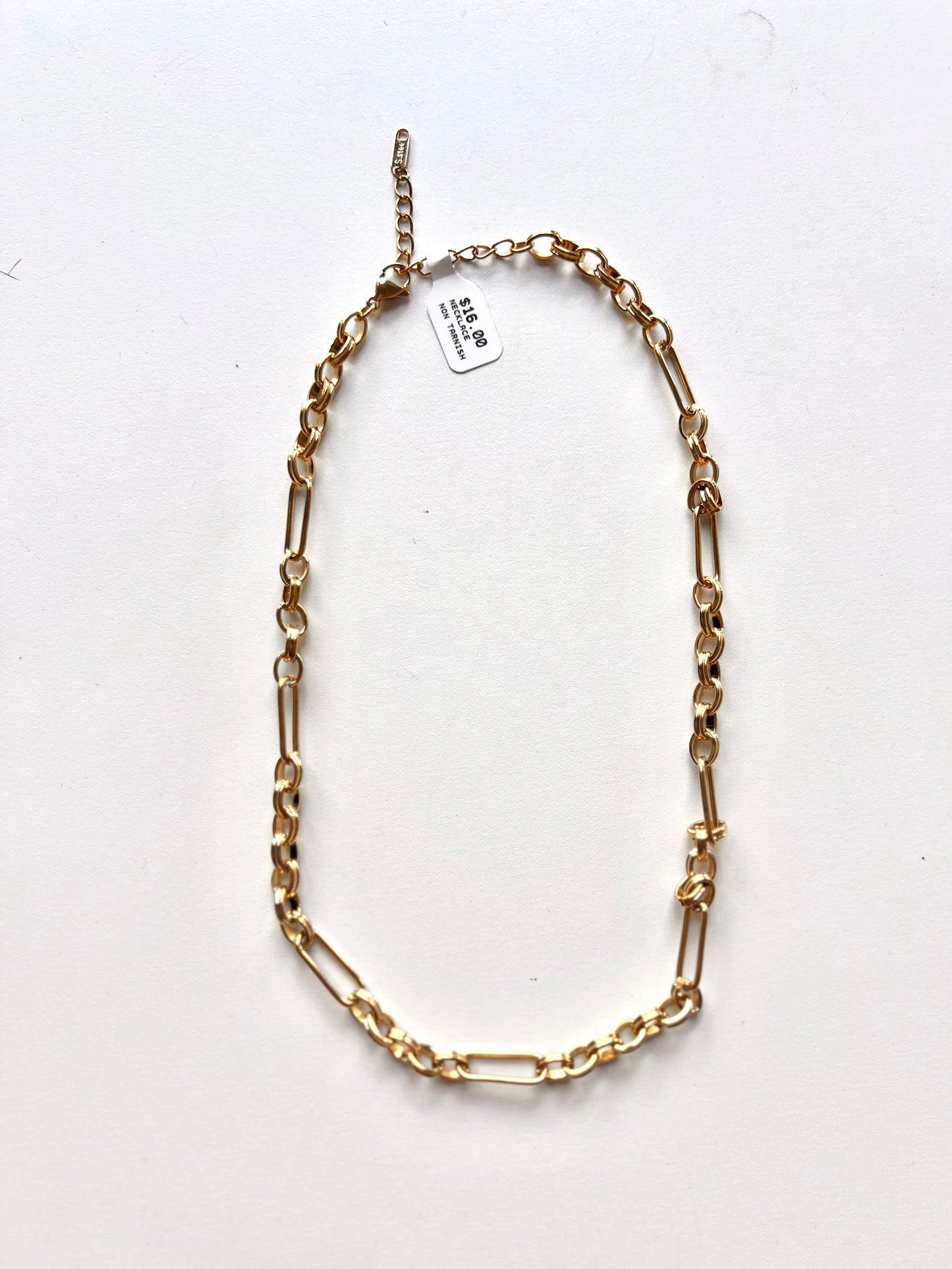 18K GOLD-SS LINKED NECKLACE