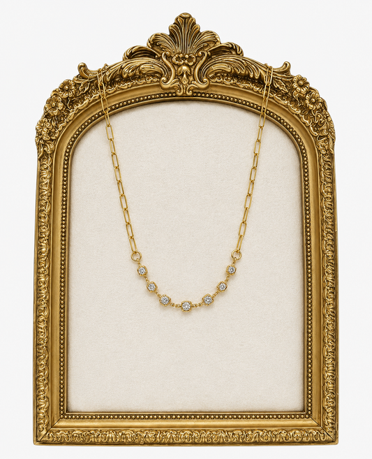 HEART ZIRCON LINKED NECKLACE