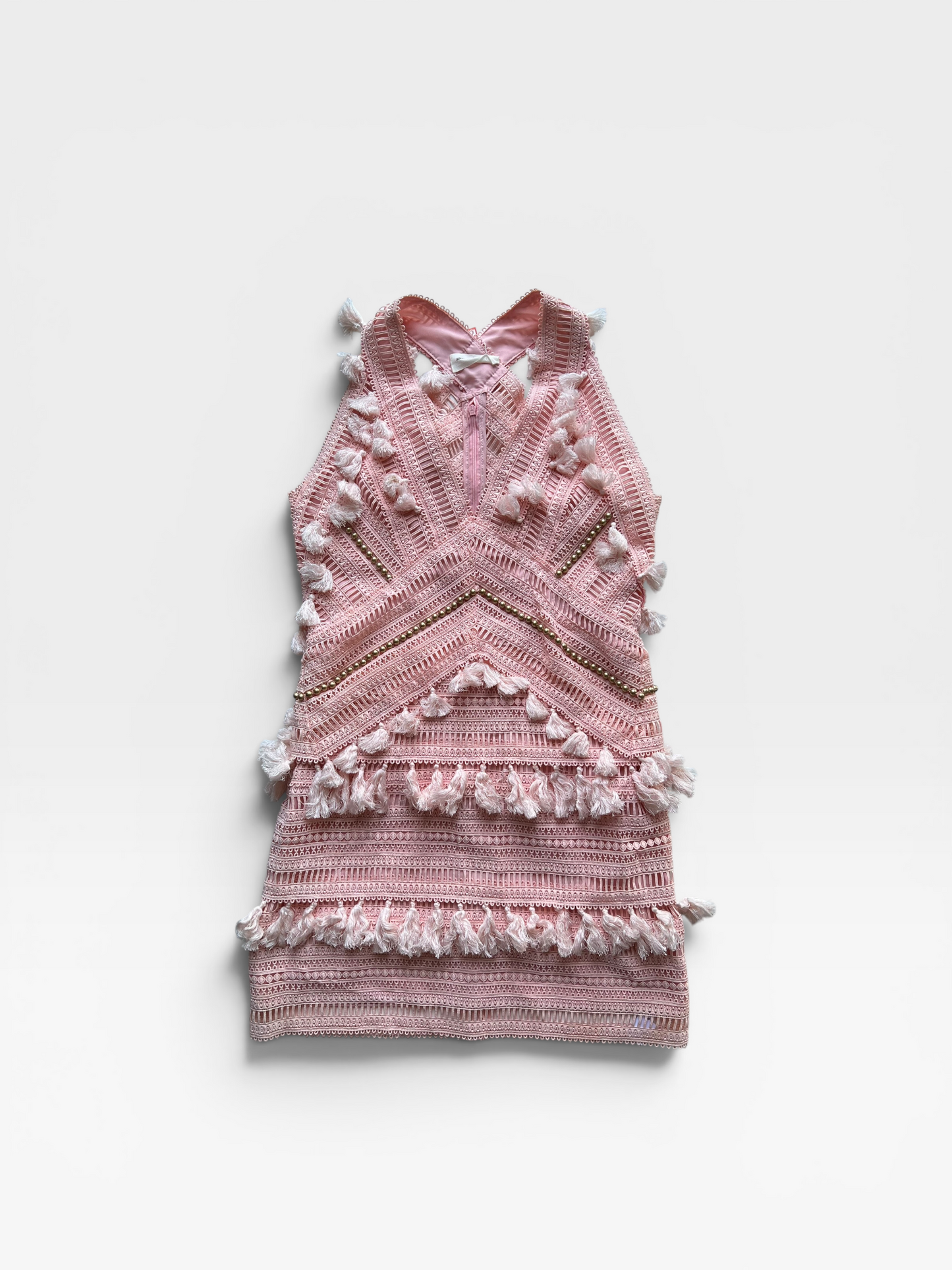 PINK GOODNIGHT MACAROON TASSEL DRESS S