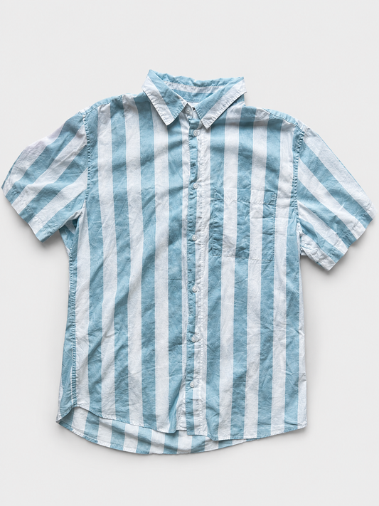 MEN'S BLUE/WHITE H & M SHIRT M