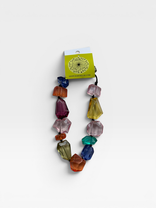CHUNKY COLORFUL BEADED NECKLACE (NEW)