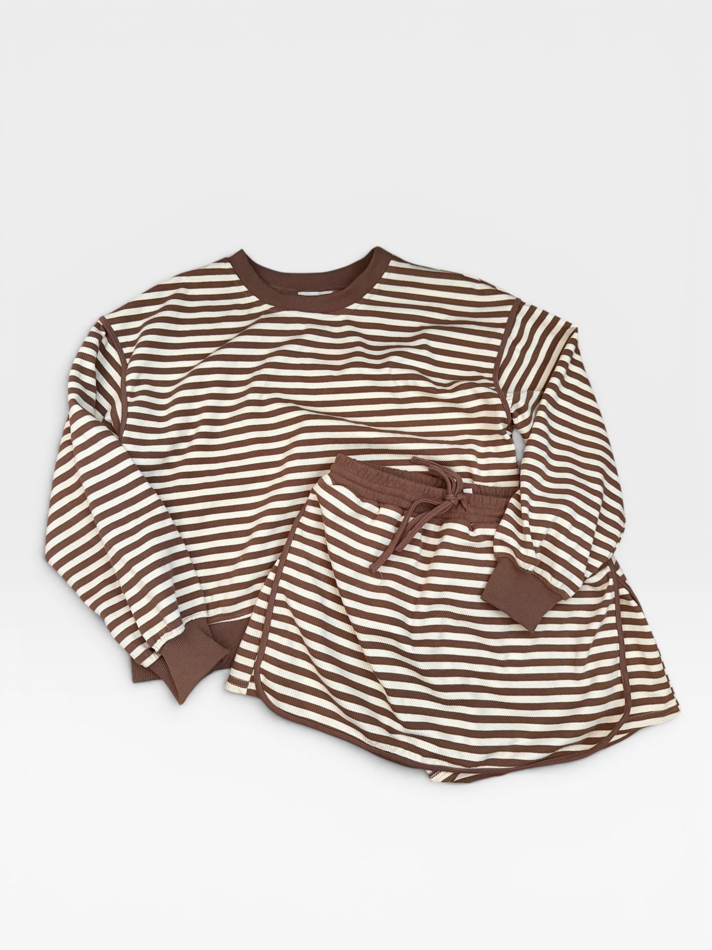 BROWN/CREAM ENTRO SKORT MATCHING SET S