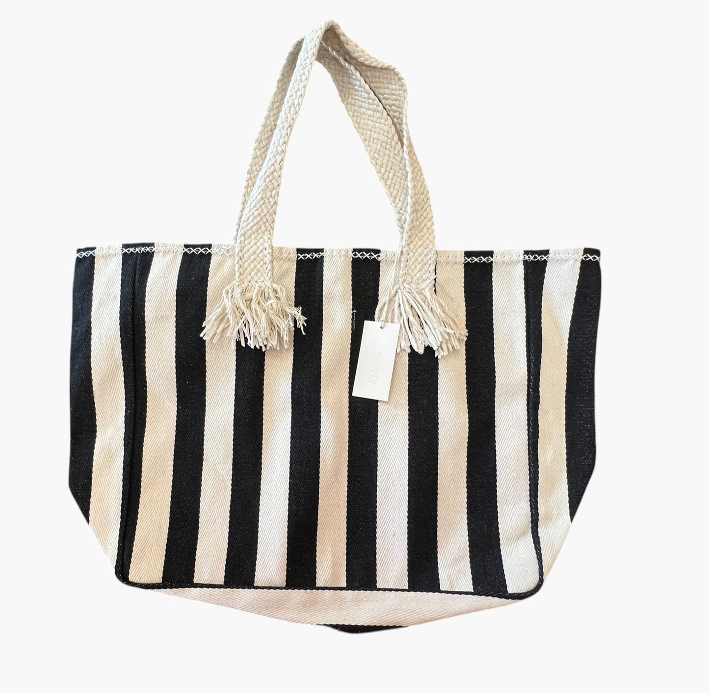 BLACK / CREAM Z SUPPLY TOTE BAG (NWT)