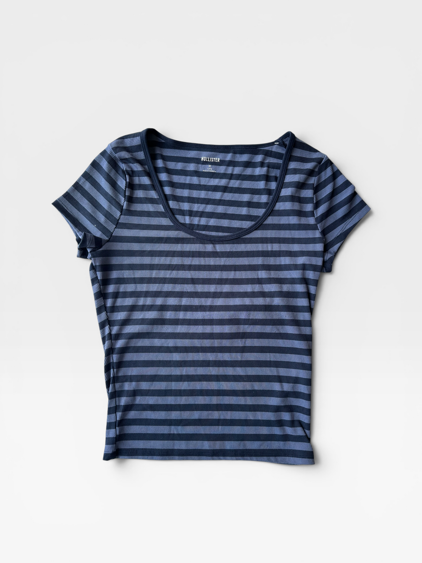 BLACK STRIPE HOLLISTER TOP M LONG