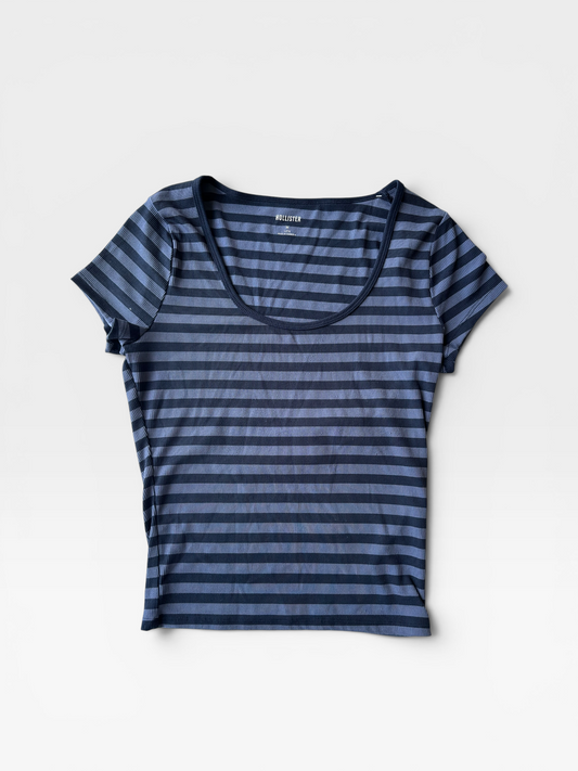 BLACK STRIPE HOLLISTER TOP M LONG