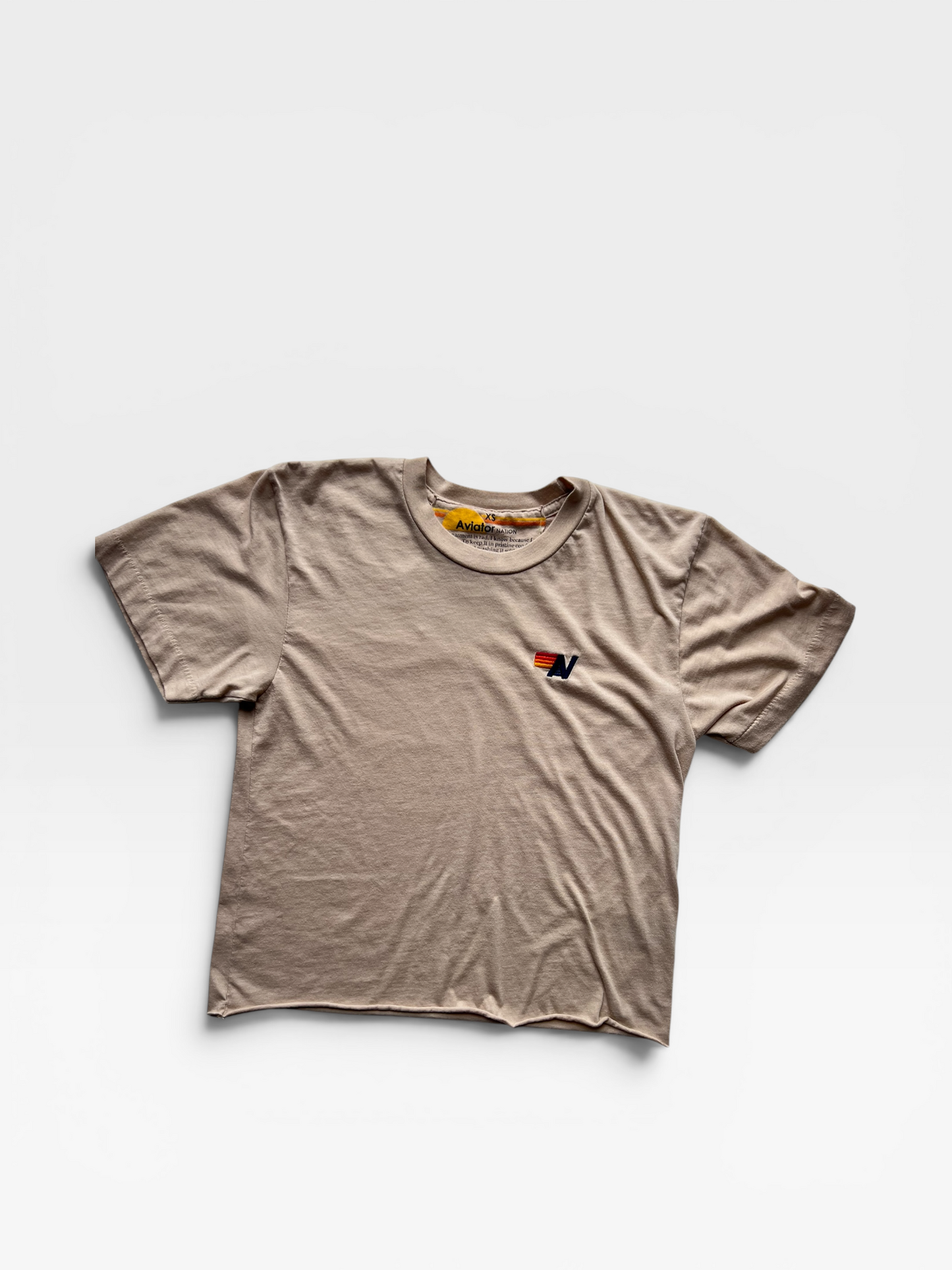 TAN AVIATOR NATION T SHIRT XS