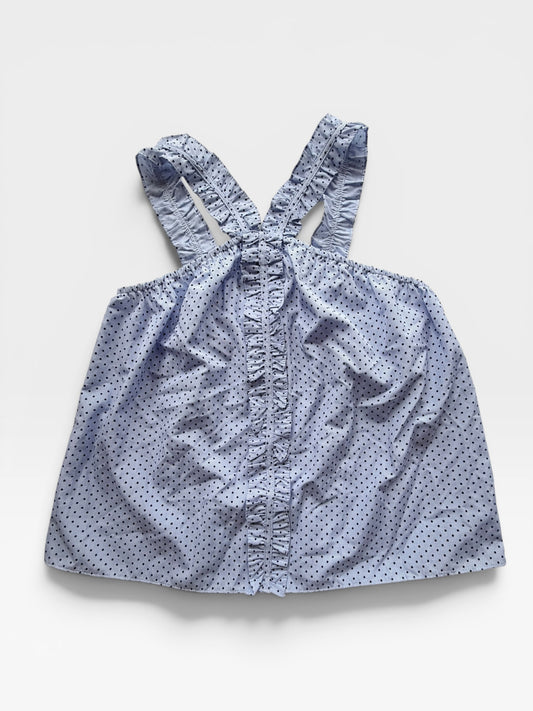 BLUE WAVERLY GREY POLKA DOT TANK (NWT $110) L