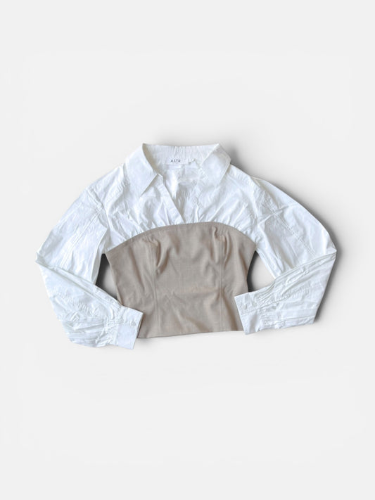 TAN ASTR LAYERED CORSET TOP (NWT $98) M