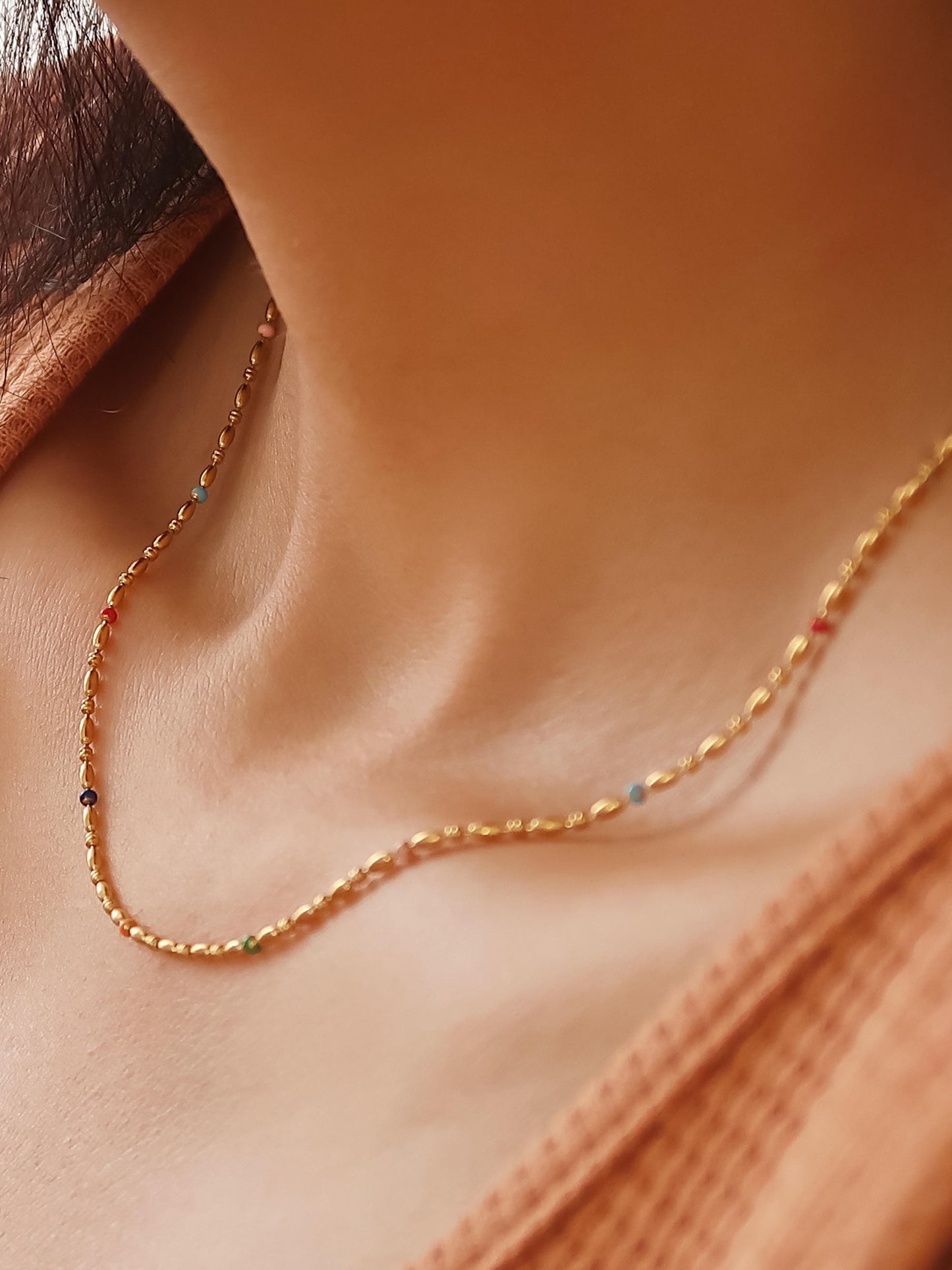 18K PETITE BEADED NECKLACE
